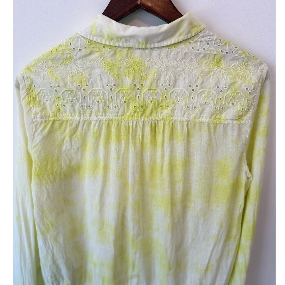 Pilcro Anthropologie Women's The Cate Classic Tie-Dye Buttondown Shirt Size S - Picture 7 of 10